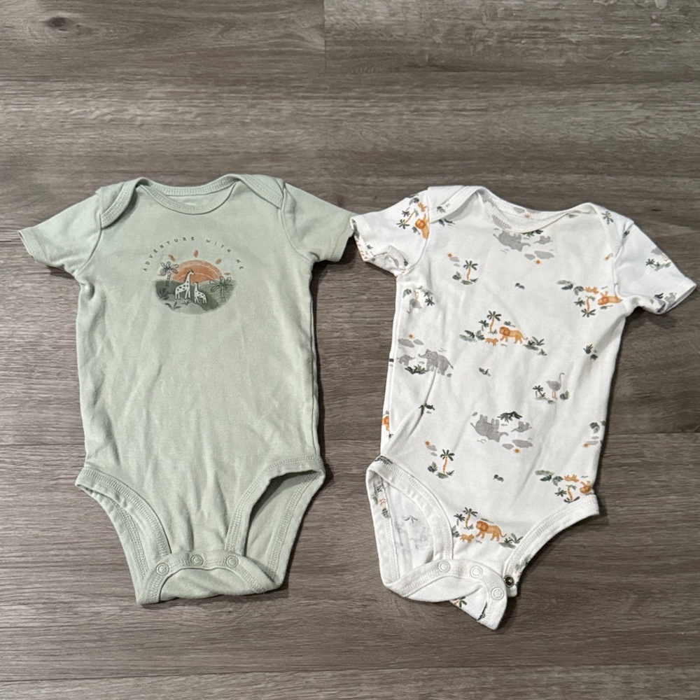 Carters Jungle Themed Bodysuits + Matching Pants - Picture 2 of 6